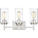 Janna 3 Light 19 inch Brushed Nickel Vanity Light Wall Light